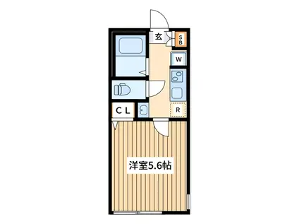 グリーンリヴィアS(ワンルーム/2階)の間取り写真