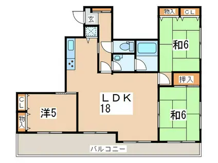 ダイアパレスグランディ宮前(3LDK/2階)の間取り写真