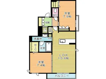 SHAMAISON RITZ(2LDK/3階)の間取り写真
