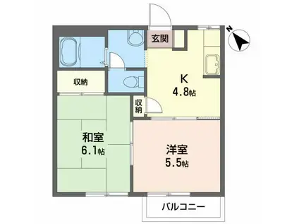 リッチモンド(2K/2階)の間取り写真