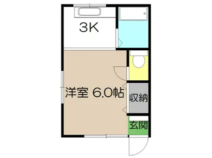 ひまわりハイツ(1K/3階)の間取り写真