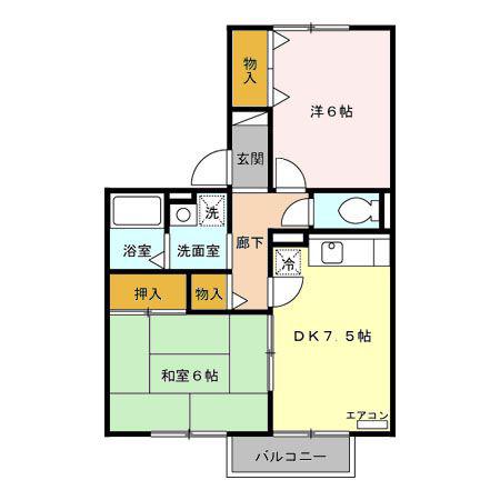 タントミール(2DK/2階)の間取り写真
