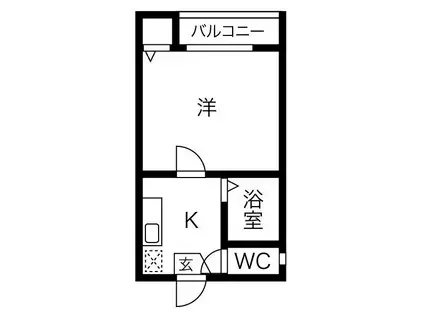 KSPACE東別院(1K/1階)の間取り写真