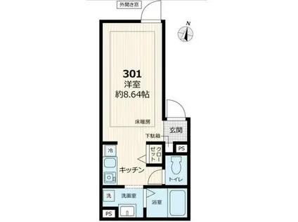 ATREN DEU(ワンルーム/3階)の間取り写真