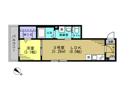 もえんどん(1LDK/1階)の間取り写真