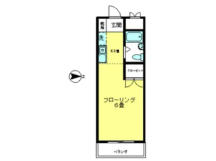 ラ・メゾン・ド・ボヌール(ワンルーム/2階)の間取り写真