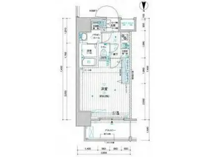 メインステージ心斎橋イースト(1K/12階)の間取り写真