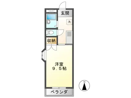 ウッドベル(1K/3階)の間取り写真