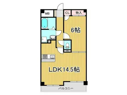 ウィスタリアIII(1LDK/1階)の間取り写真