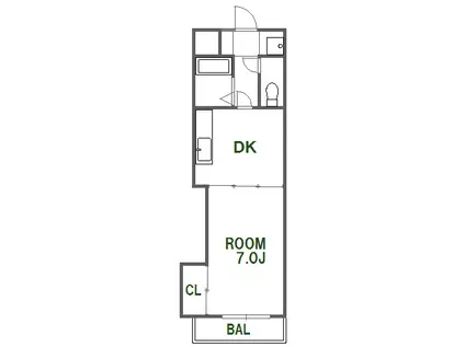 ラフォーレII(1DK/6階)の間取り写真