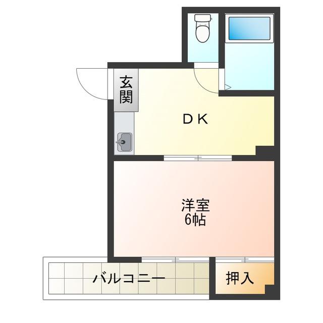 ロイヤル西梅田(1DK/6階)の間取り写真