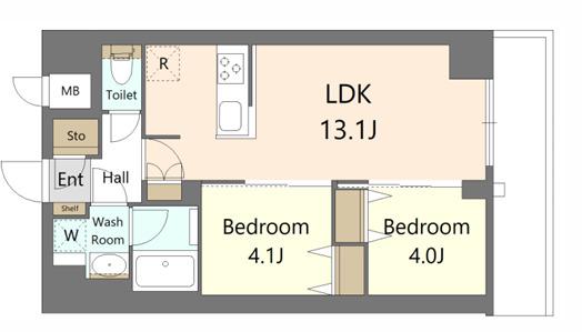 S-RESIDENCE王子ENABLE(2LDK/7階)の間取り写真