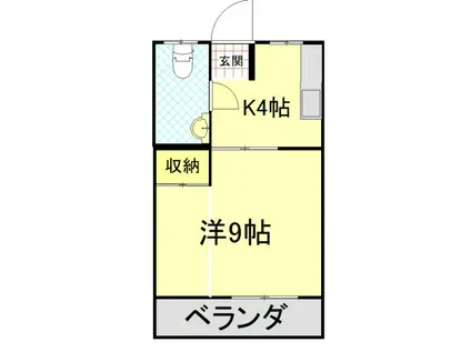 トウヤマアパート(1K/3階)の間取り写真
