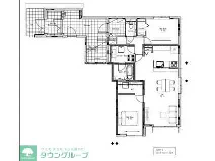 LA VIE RADIEUSE ラ ヴィ ラディユズ(2LDK/1階)の間取り写真