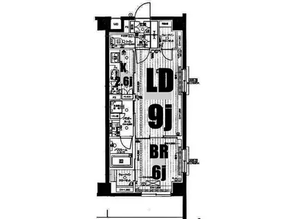 デュオステージ横濱赤門通(1LDK/2階)の間取り写真