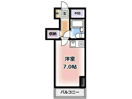 シャルムメゾン香里(ワンルーム/3階)の間取り写真