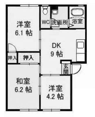 ファミール川原(3DK/1階)の間取り写真