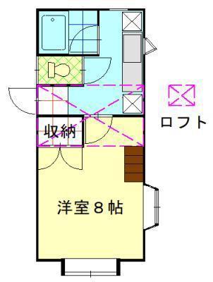 キャンパス・スクエアB(1K/2階)の間取り写真
