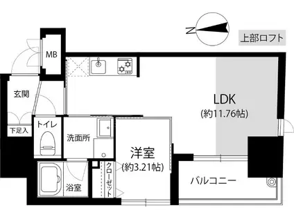 MGH大濠パーク(1LDK/10階)の間取り写真