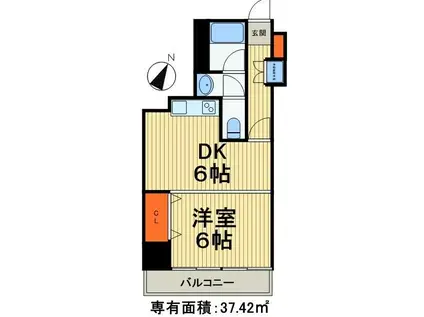 ハイツ・リッチモンド(1DK/6階)の間取り写真