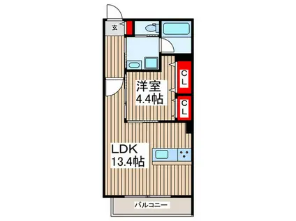 ファーナム スクエア(1LDK/2階)の間取り写真