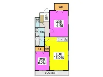 GRADO(2LDK/1階)の間取り写真