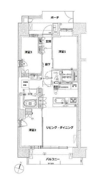 パークホームズ板橋本町ステーションコンフォート(3LDK/10階)の間取り写真