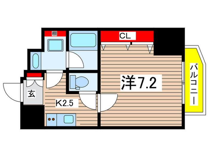 リファイズ小岩(1K/3階)の間取り写真