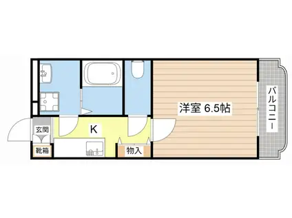 Y&Mウィング・リバー(1K/3階)の間取り写真