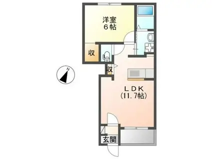 サンライズ(1LDK/1階)の間取り写真