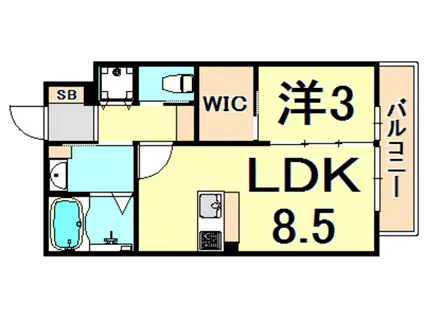 シティフラット塚口本町(1LDK/1階)の間取り写真