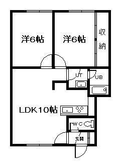 文西ハイツ(2LDK/1階)の間取り写真