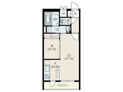 PREMIERE(1LDK/2階)の間取り写真