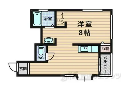 今井ハウス(ワンルーム/1階)の間取り写真