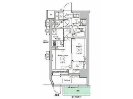 シーフォルム上野アジールコート(1DK/1階)の間取り写真