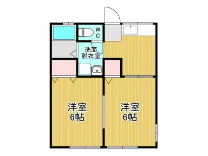 びゅうハイム(2K/1階)の間取り写真