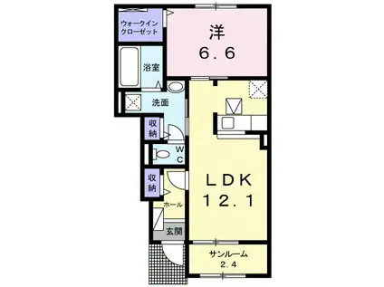 レジェンド III(1LDK/1階)の間取り写真