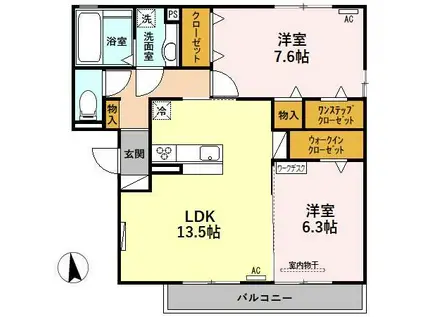 SEJOUR TAMMY(2LDK/3階)の間取り写真