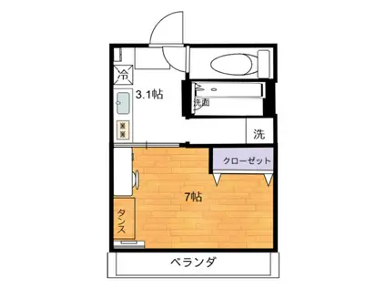 浜沖ハイツ(1K/1階)の間取り写真