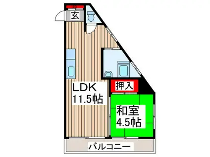 マンションエンドー(1LDK/4階)の間取り写真