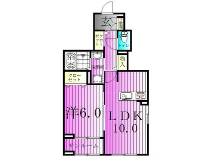 プレシャス エイト I(1LDK/1階)の間取り写真