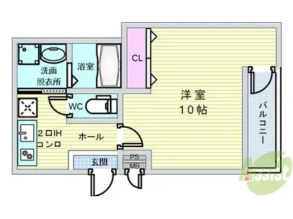 フジパレス豊中曽根II番館(1K/1階)の間取り写真