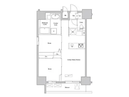 SPコート両国(2LDK/9階)の間取り写真