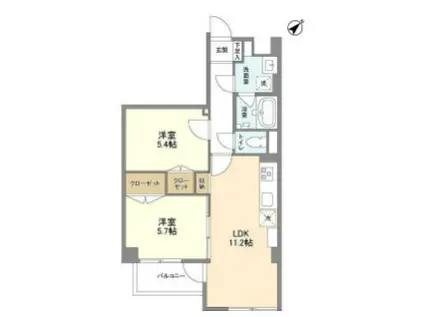 ROCKCOURT三田 ロックコート三田(2LDK/1階)の間取り写真