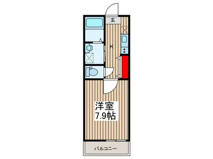 キャメル吉川4(1K/2階)の間取り写真