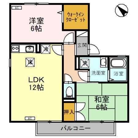 ファミールSETA(2LDK/1階)の間取り写真