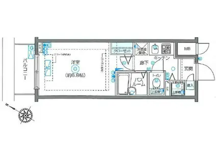 フェニックス川崎弐番館(1K/7階)の間取り写真