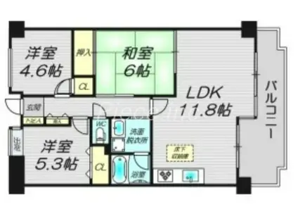 クラウンハイム東淀川 弐番館(3LDK/7階)の間取り写真