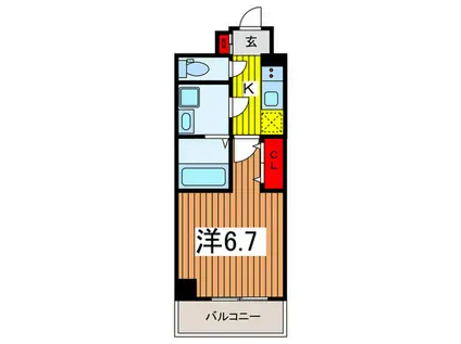 アーバンパーク北浦和(1K/2階)の間取り写真