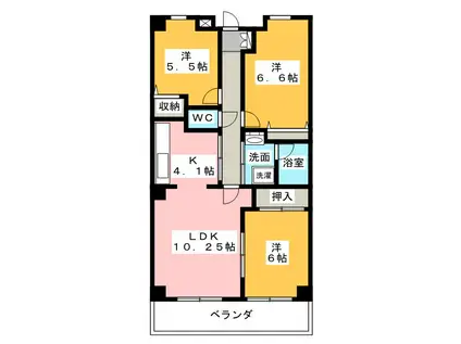 ゴールドクレスト(3LDK/1階)の間取り写真